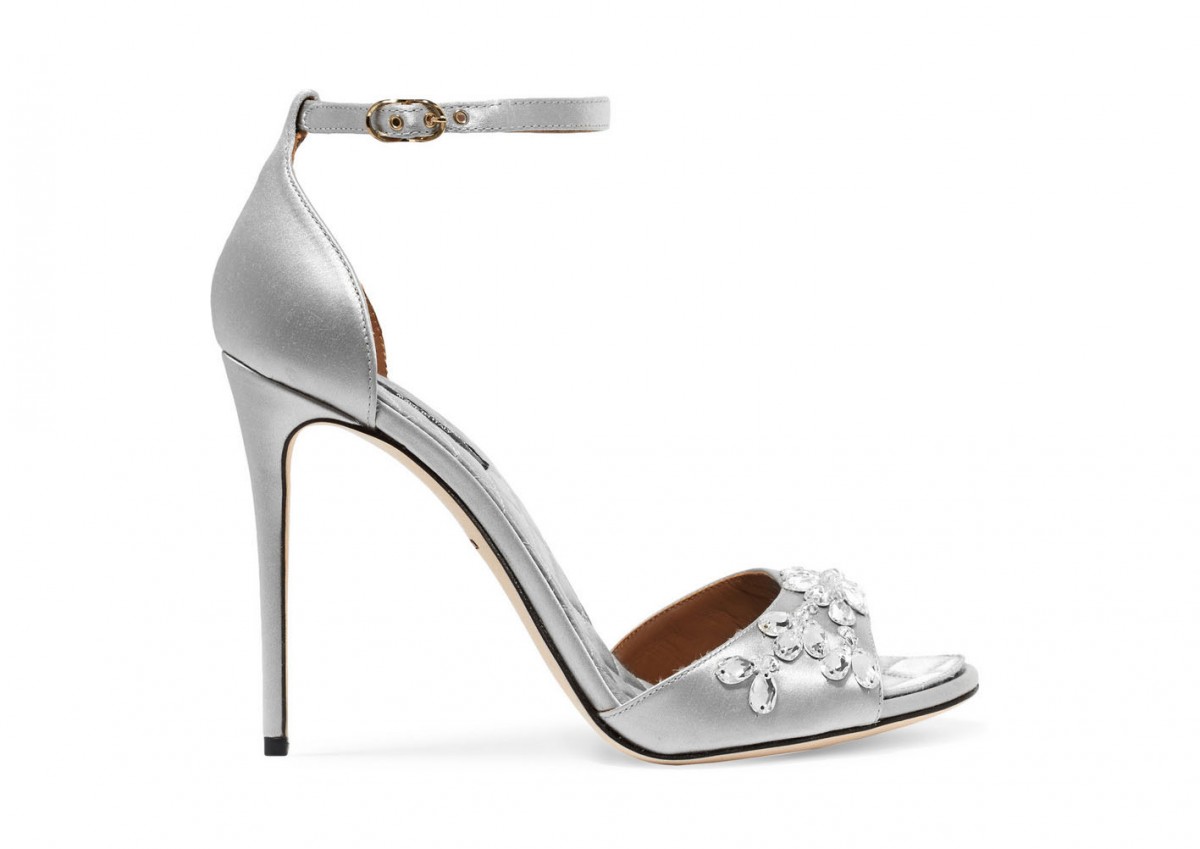 DOLCE & GABBANA Swarovski crystal-embellished satin sandals – Shoes Post