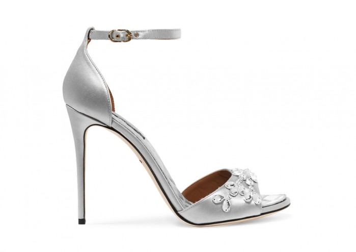 DOLCE & GABBANA Swarovski crystal-embellished satin sandals 
