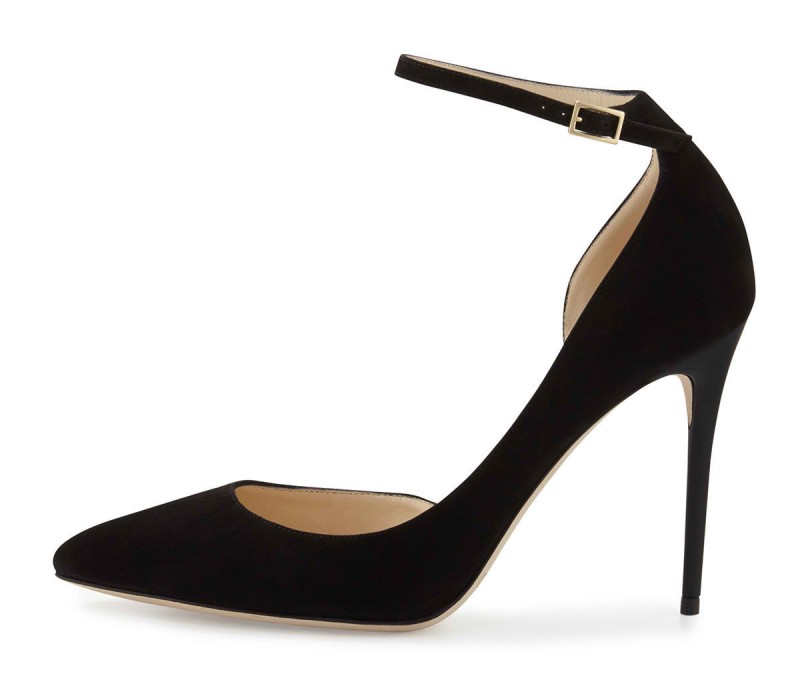 Jimmy Choo Lucy Half-d’Orsay Suede Pump, Black – Shoes Post