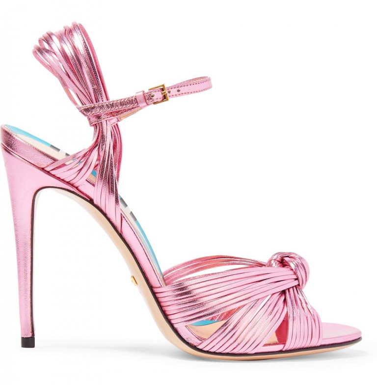 GUCCI Metallic leather sandals – Shoes Post