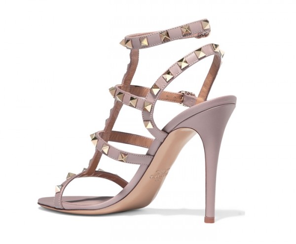 VALENTINO Rockstud embellished leather sandals – Shoes Post