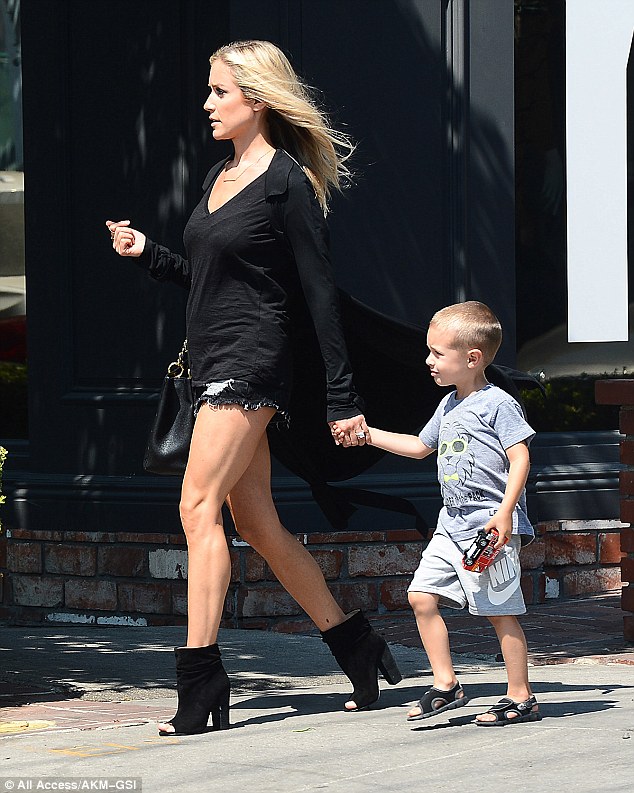 Kristin Cavallari in Clip Toe Booties and Skimpy Cutoffs for Mommy