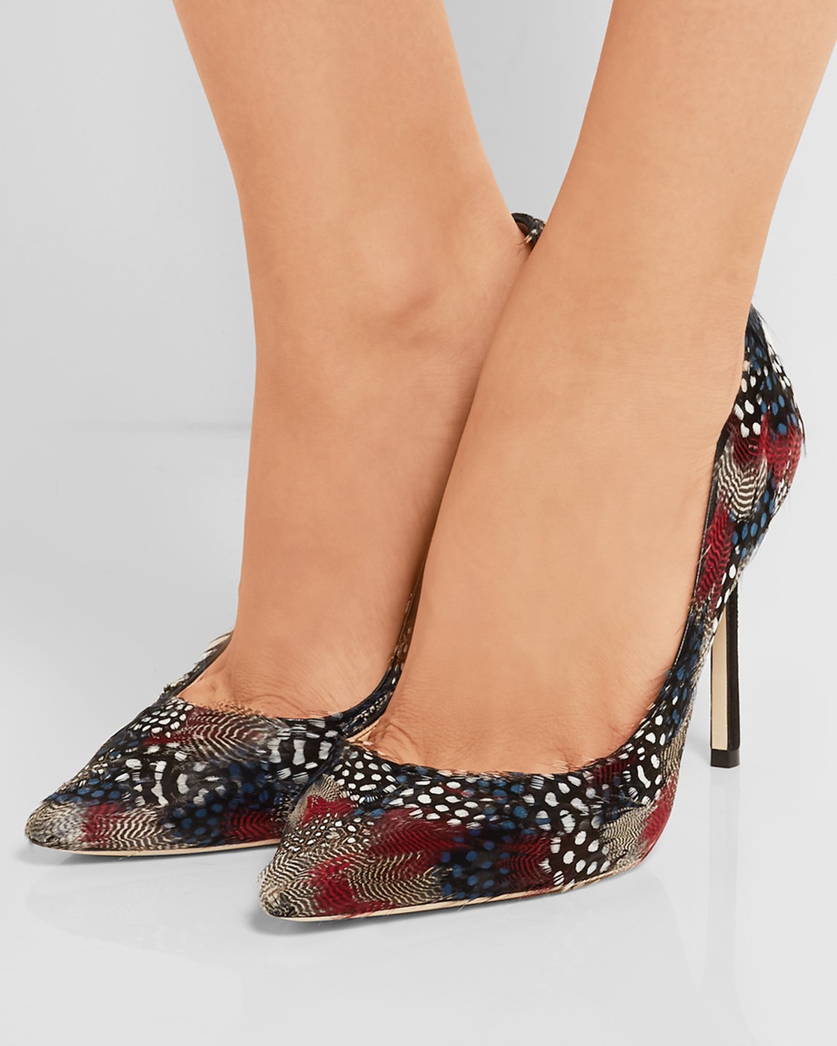 pumps with feathers