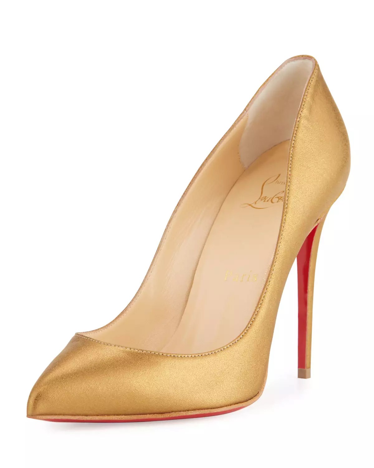 Christian Louboutin Pigalle Follies Leather 100mm Red Sole Pump, Bronze ...