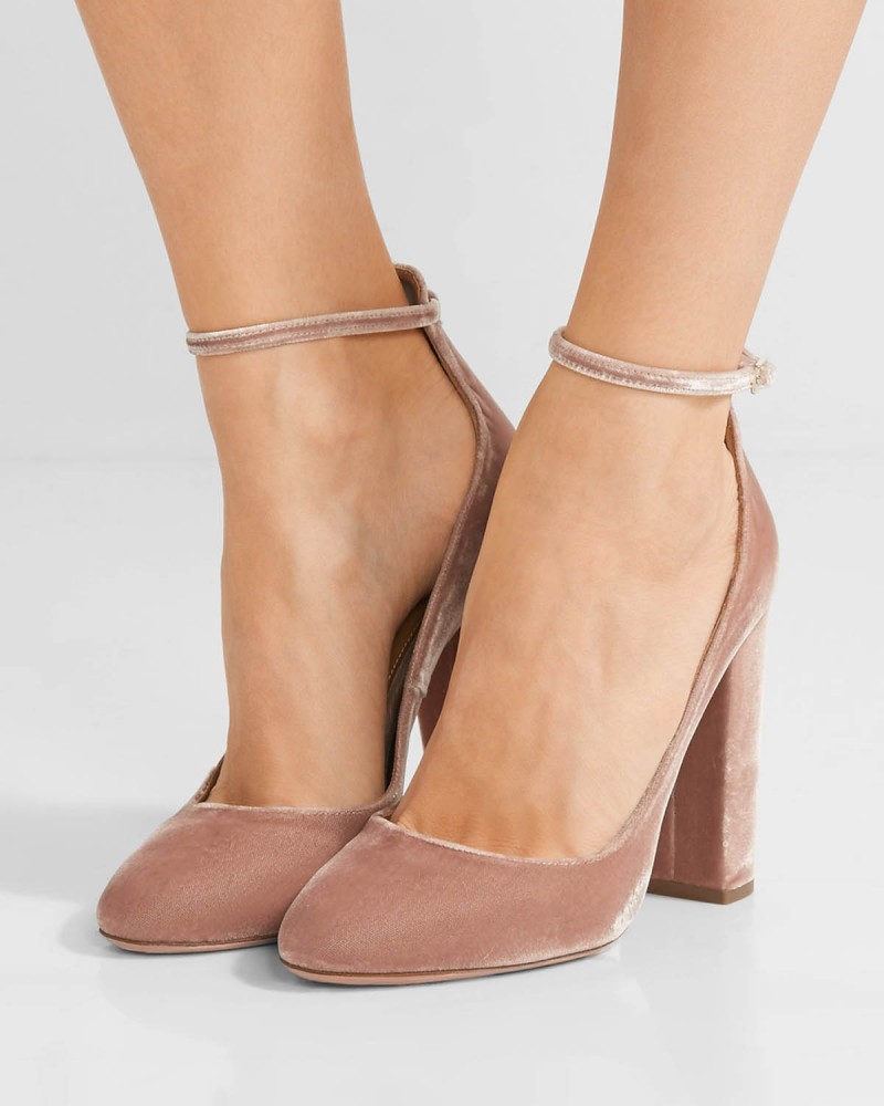 Escarpins Aquazzura Velours Brun - Talons Hauts - Taille 40.5 - Neuf Avec Boîte