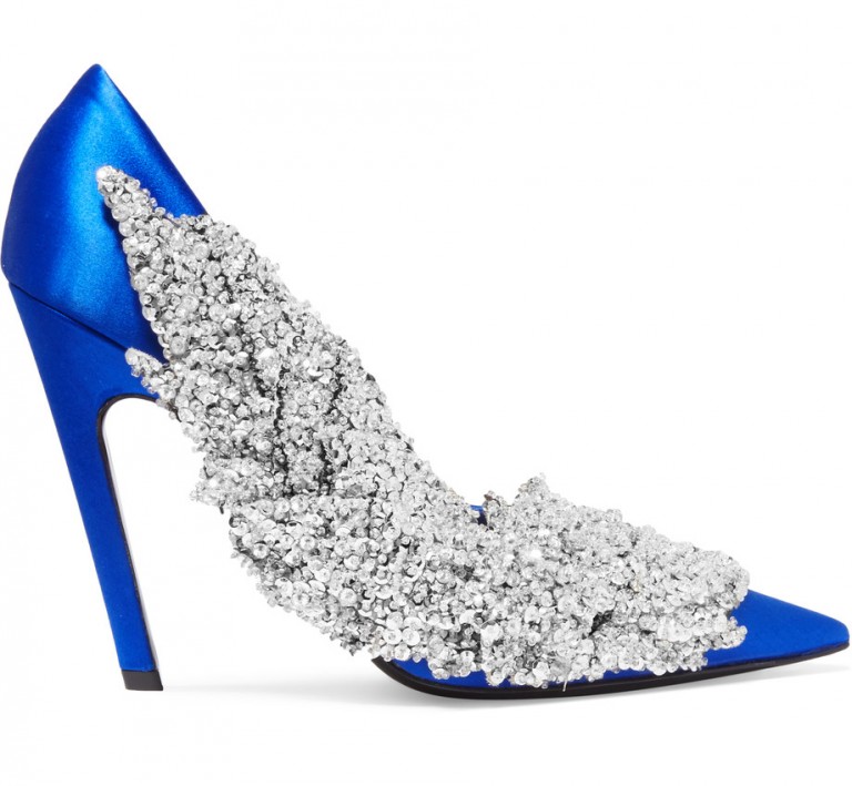 balenciaga embellished satin sandals