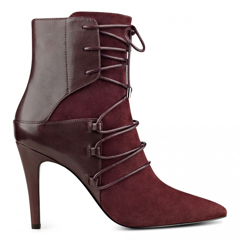 pointy booties with block heel