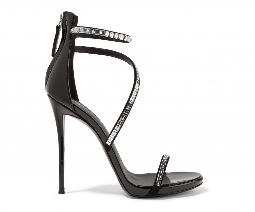 GIUSEPPE ZANOTTI Calliope embellished suede and patent-leather sandals ...