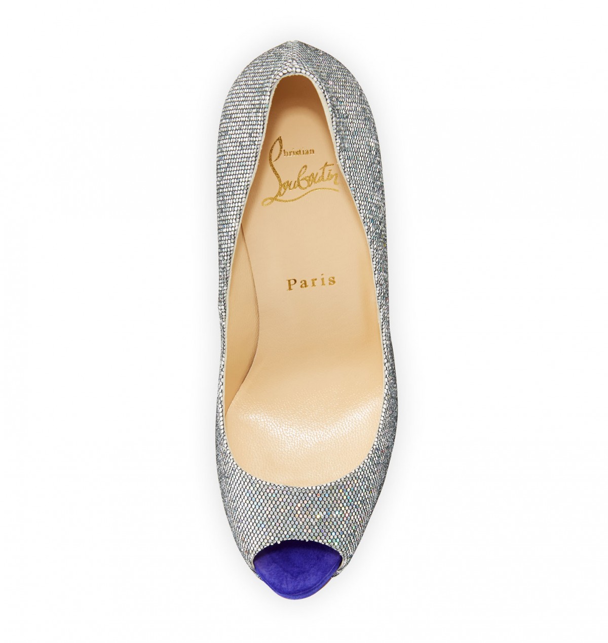 Christian Louboutin New Very Prive Glitter 120mm Red Sole Pump, Multi