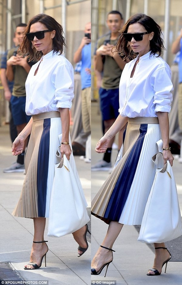 Victoria Beckham Steps Out In Pleats And Painful-Looking Stilettos For ...