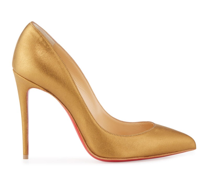 Christian Louboutin Pigalle Follies Leather 100mm Red Sole Pump, Bronze ...
