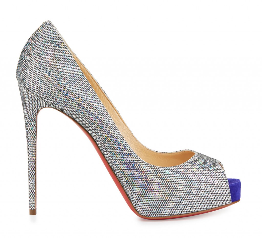 Christian Louboutin New Very Prive Glitter 120mm Red Sole Pump, Multi