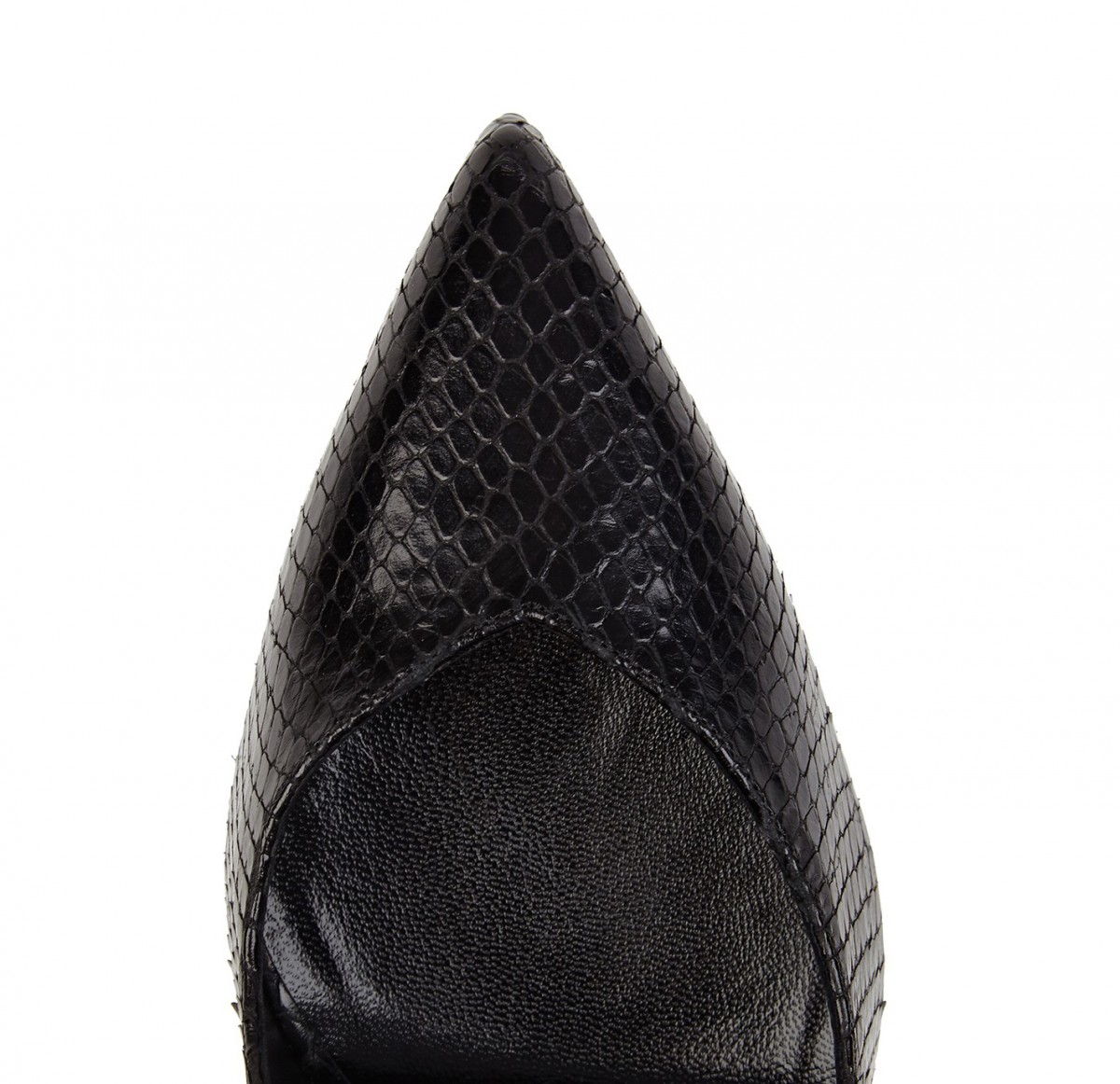 SAINT LAURENT Black python-effect leather pumps – Shoes Post