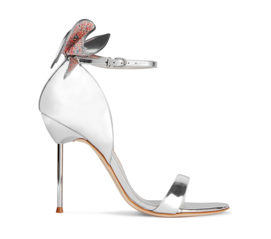 SOPHIA WEBSTER Maya bow-embellished metallic leather sandals – Shoes Post