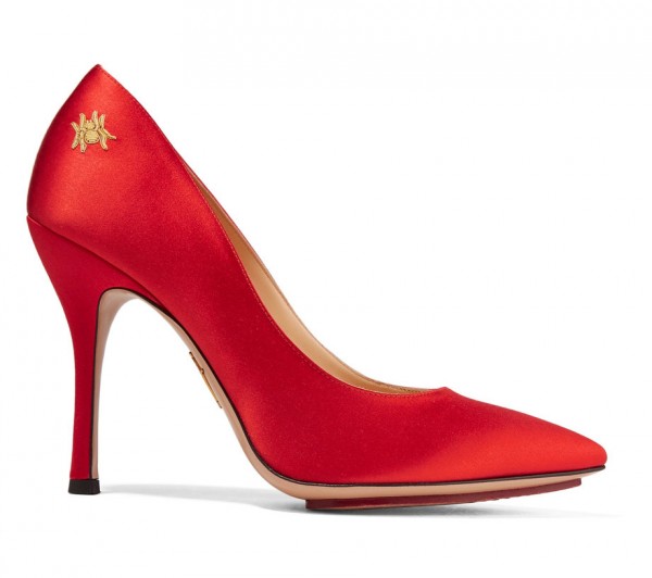 CHARLOTTE OLYMPIA Bacall embellished satin pumps – Shoes Post