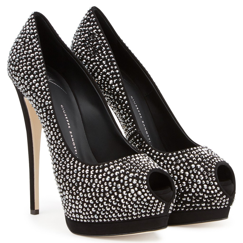 Escarpins Giuseppe Zanotti - Plateforme, Talon Serpent, Vernis Gris, Taille 36.5