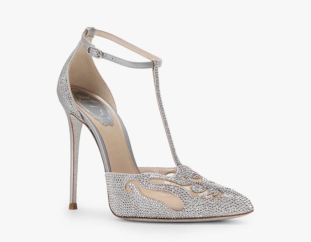 Rene Caovilla SATIN AND LEATHER COURT SHOES – Shoes Post