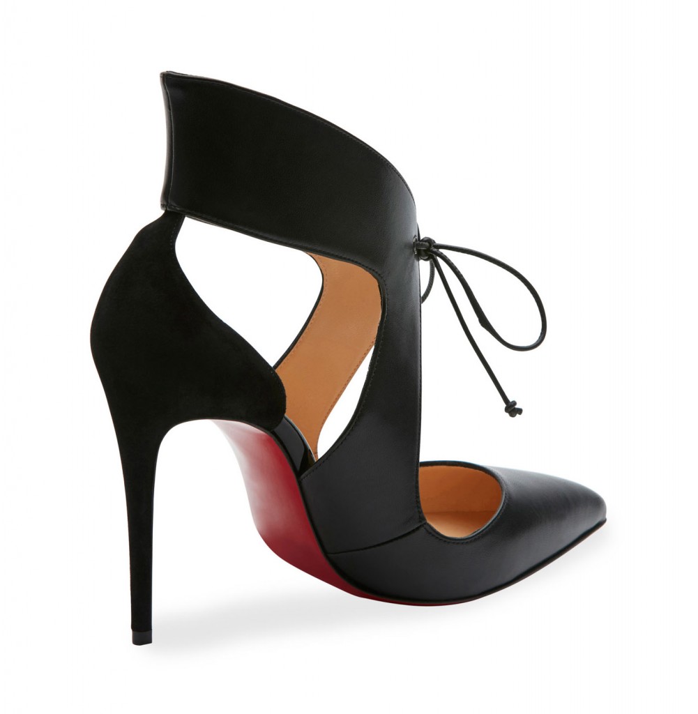 Christian Louboutin Ferme Rouge Self-Tie Red Sole Pump, Black – Shoes Post