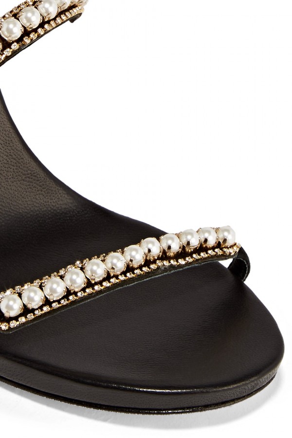 RENÃ CAOVILLA Embellished suede and leather sandals â Shoes Post
