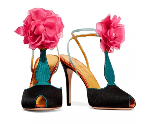CHARLOTTE OLYMPIA Amphora floral satin sandals – Shoes Post