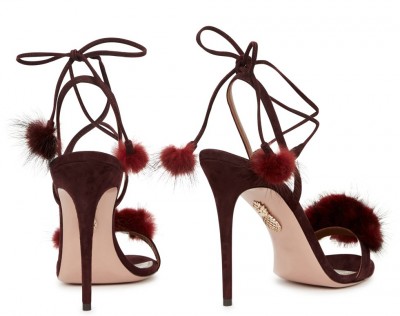 AQUAZZURA Wild Russian fur-trimmed sandals – Shoes Post