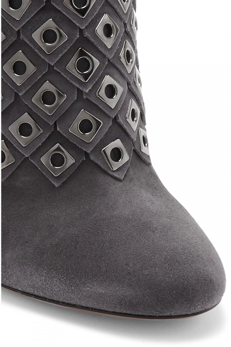ALA A Eyelet embellished suede ankle boots Shoes Post
