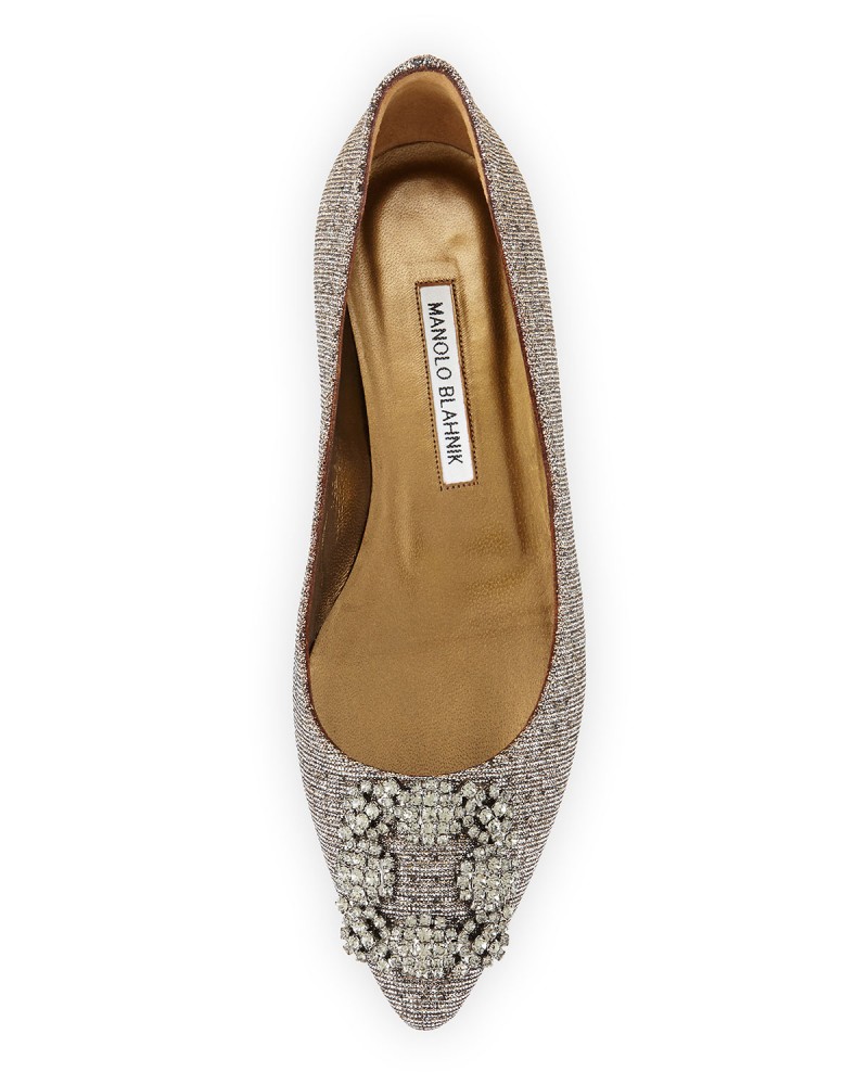 Escarpins Manolo Blahnik Hangisi – Satin Bleu Avec Boucle Cristal – Pointure 5.5 US (35.5 EU) – Neuf Avec Boîte