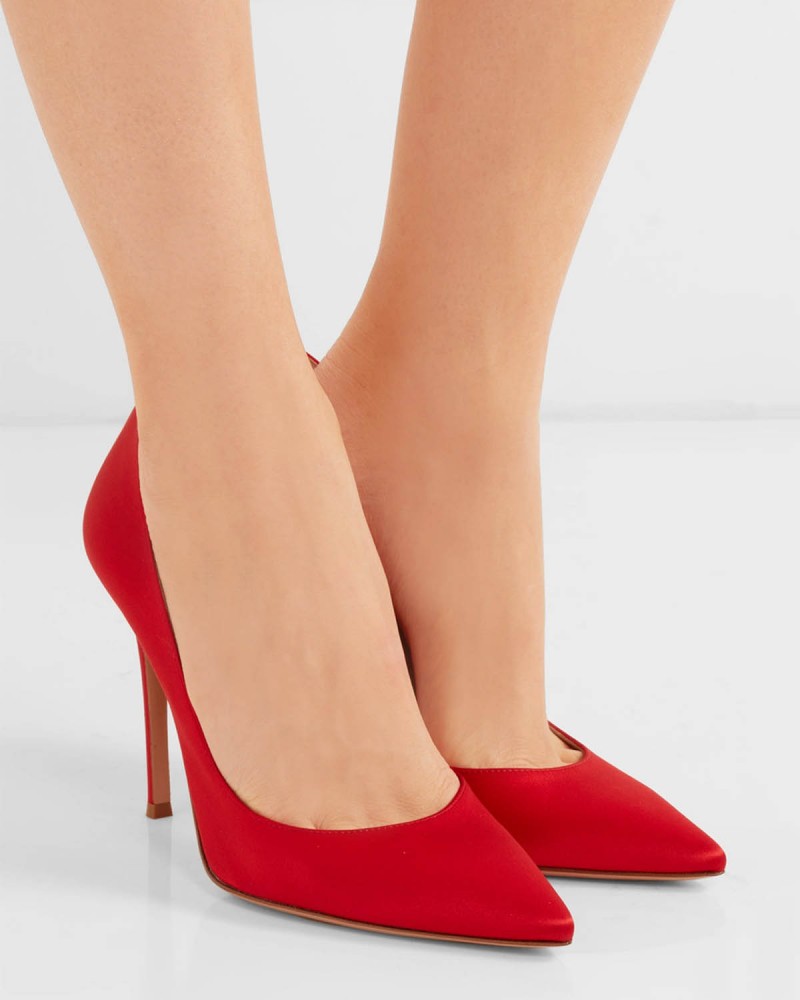 GIANVITO ROSSI Satin pointtoe pumps Shoes Post