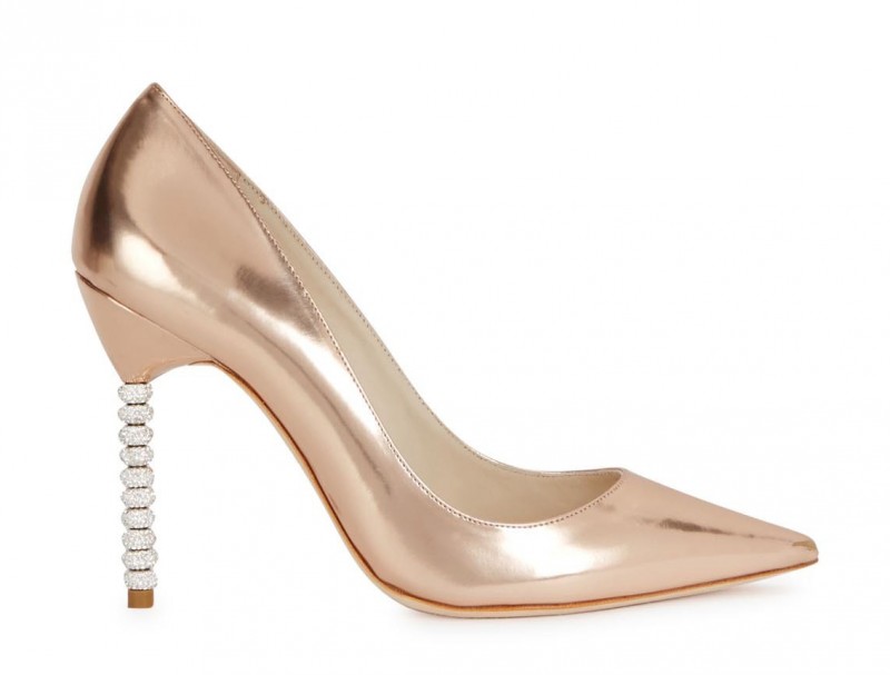 SOPHIA WEBSTER Coco Crystal rose gold leather pumps – Shoes Post