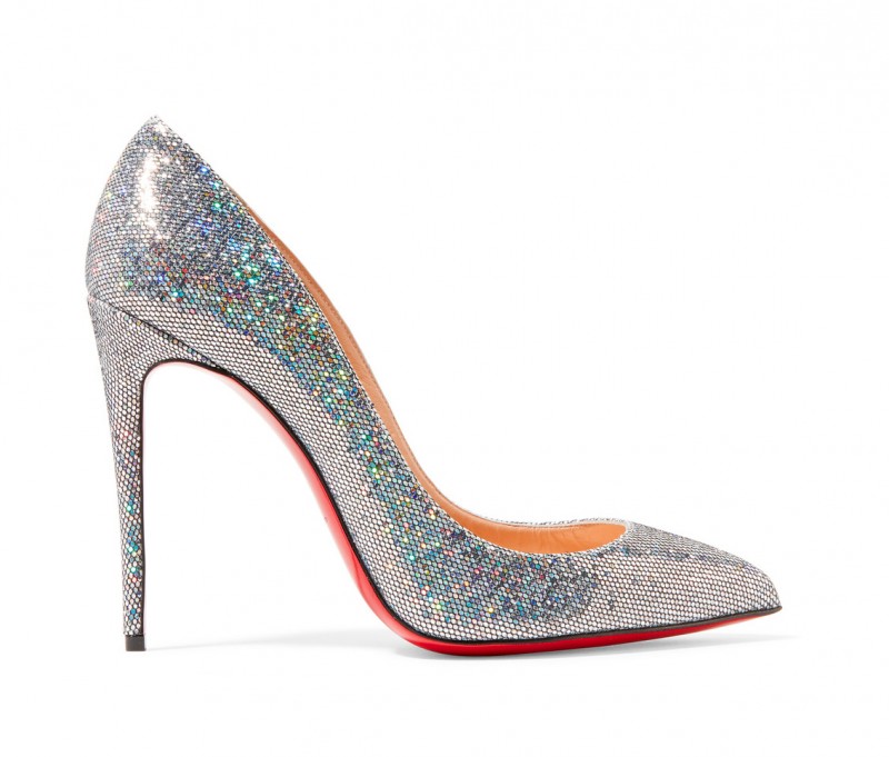 CHRISTIAN LOUBOUTIN Pigalle Follies 100 glittered leather pumps – Shoes ...