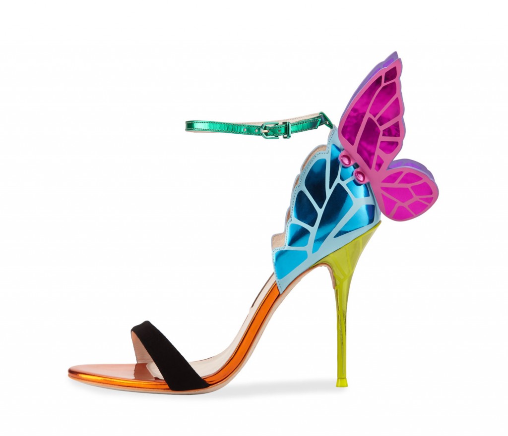 Sophia Webster Chiara Butterfly Wing Ankle-Wrap Sandal, Purple/Teal ...