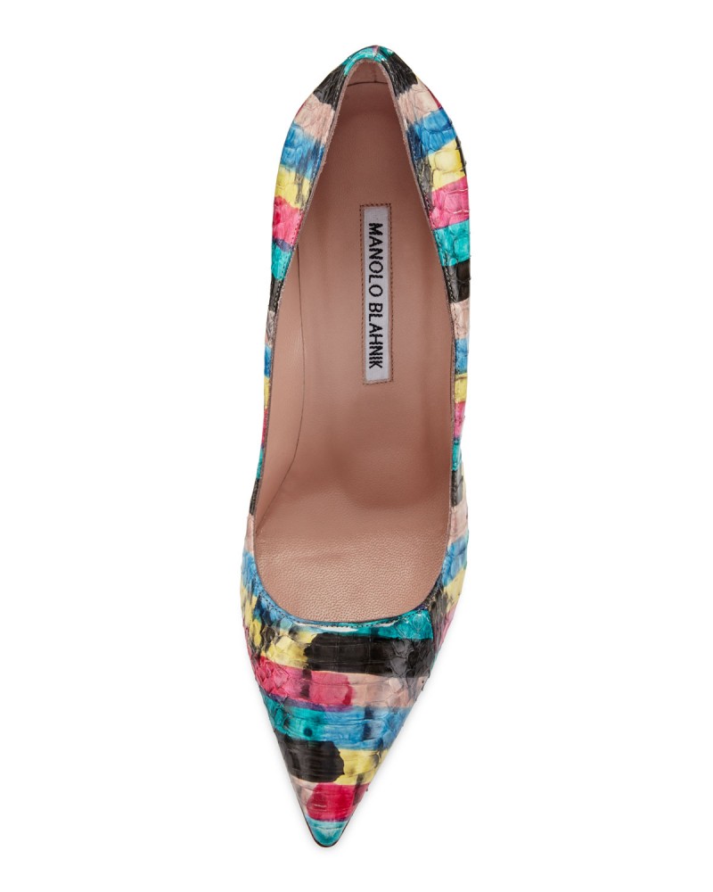 manolo blahnik snakeskin pumps