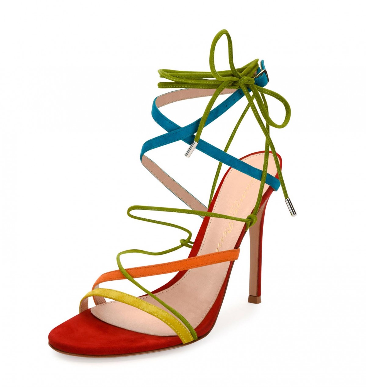 Gianvito Rossi Strappy Suede 105mm Sandal, Multi – Shoes Post