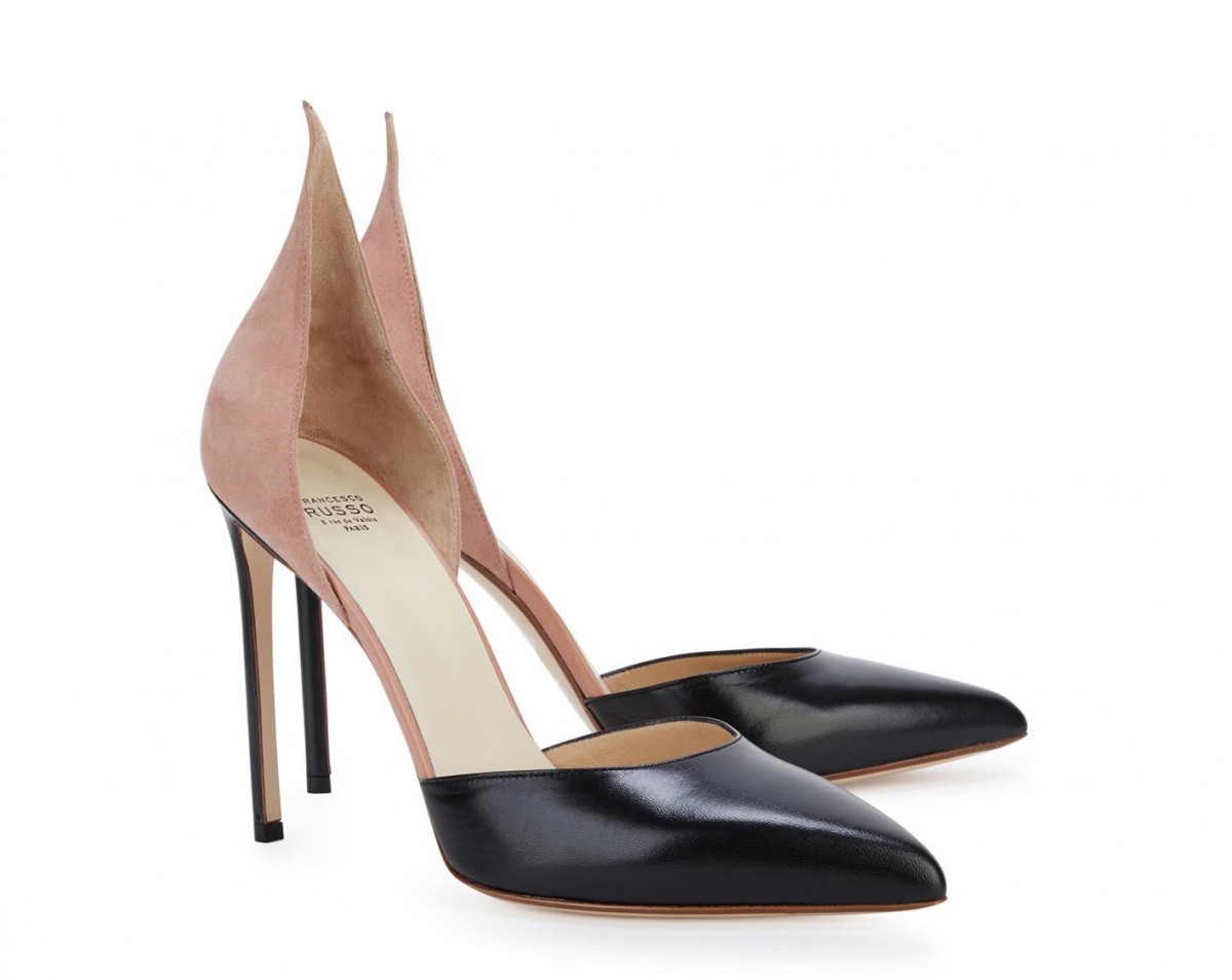 FRANCESCO RUSSO Two-tone leather and suede pumps – Shoes Post