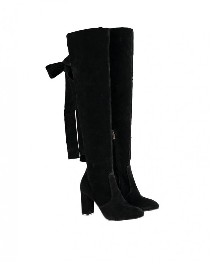 black suede wedge boots