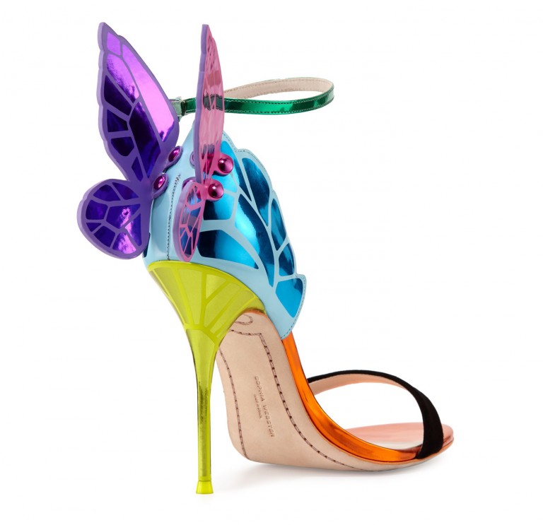 Sophia Webster Chiara Butterfly Wing Ankle-Wrap Sandal, Purple/Teal ...