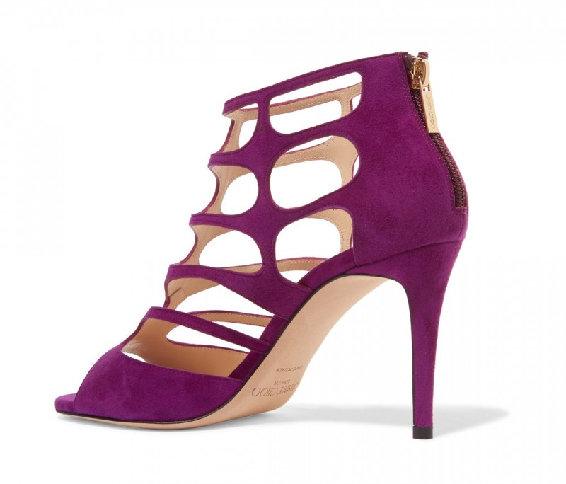 JIMMY CHOO Ren cutout suede sandals – Shoes Post