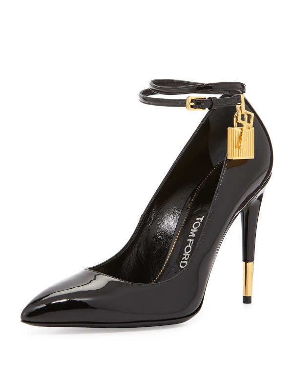 TOM FORD Patent Ankle-Lock Pump, Black – Shoes Post
