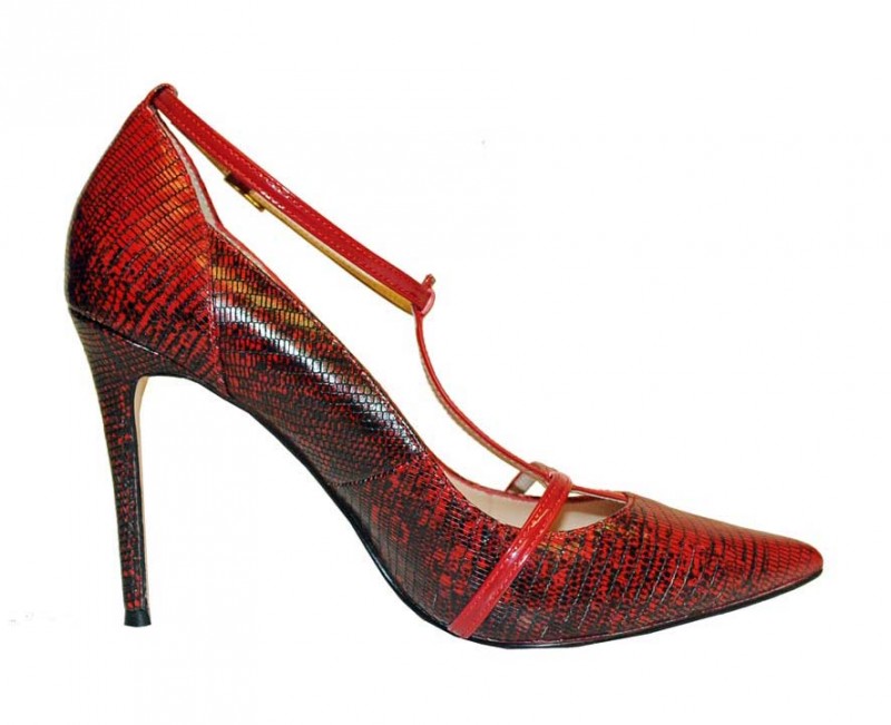 Lucy Choi CARVER RED LIZARD PRINT LEATHER – Shoes Post