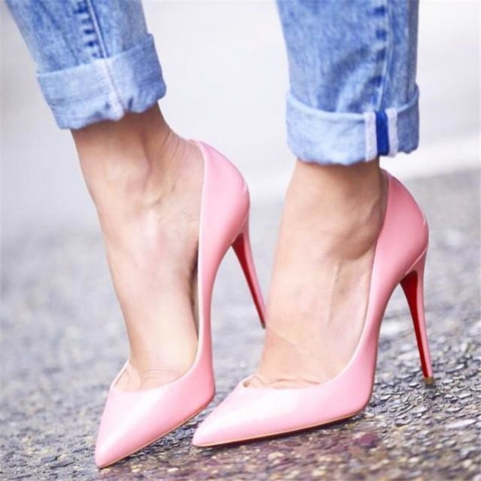 light pink stilettos