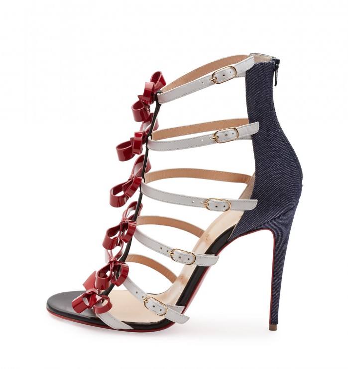 Christian Louboutin Girlystrappi Bow 100mm Red Sole Sandal, Multicolor ...