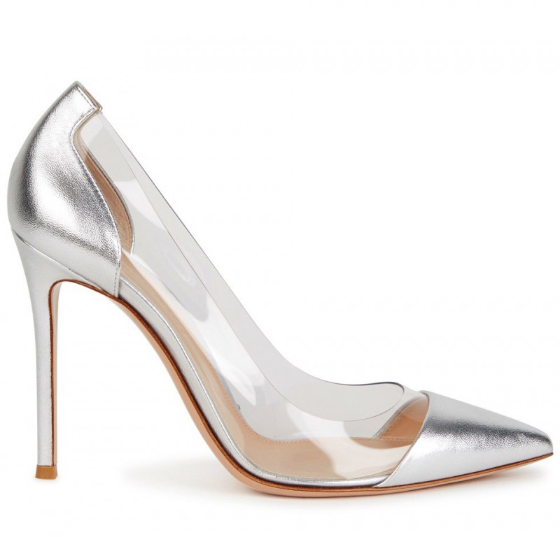 GIANVITO ROSSI Silver leather and Perspex pumps – Shoes Post