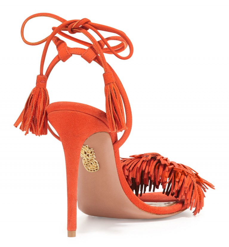 Aquazzura Wild Thing Suede Sandal, Clementine – Shoes Post