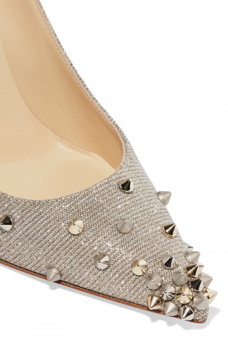 CHRISTIAN LOUBOUTIN Degraspike 100 spiked canvas pumps – Shoes Post