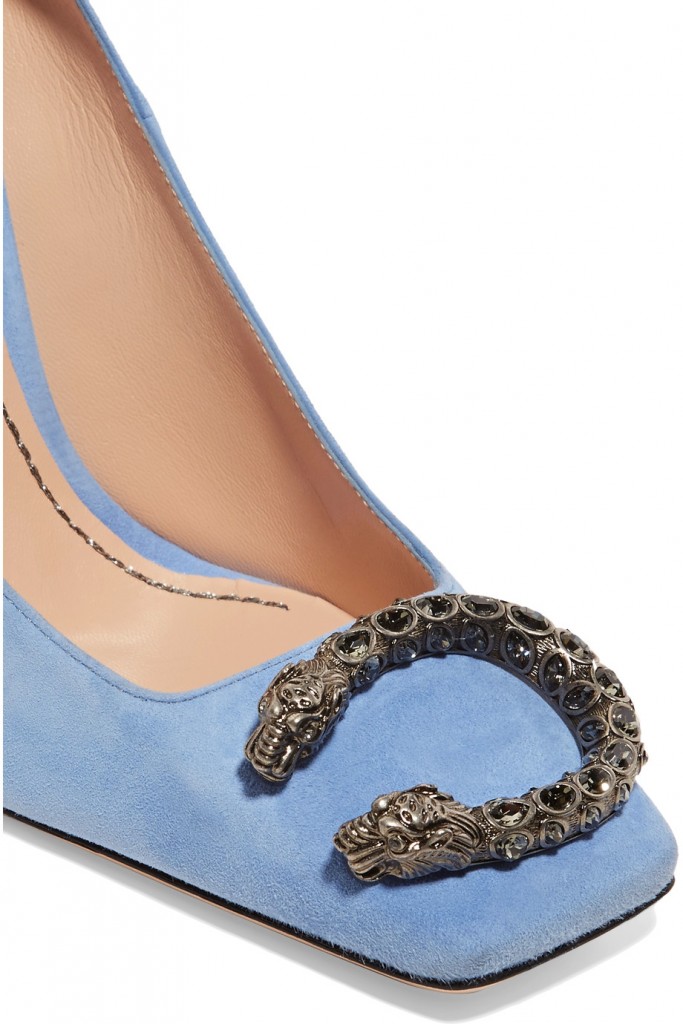 GUCCI Dionysus embellished suede pumps Shoes Post