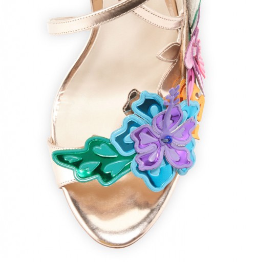 Sophia Webster Hula 3D Floral 105mm Sandal, Rose Gold – Shoes Post