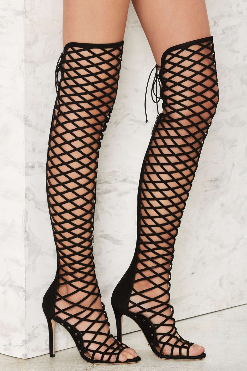 Victoria’s secret Angel Gigi Hadid caged boots – Shoes Post