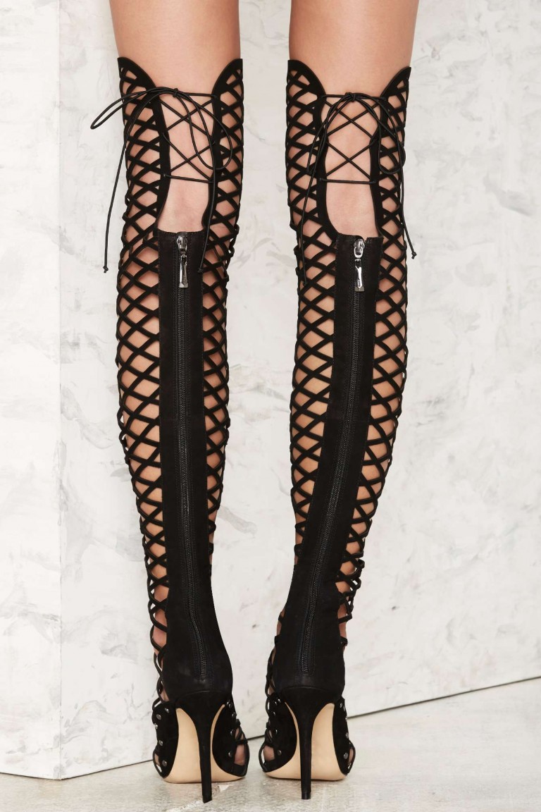 Victoria’s secret Angel Gigi Hadid caged boots – Shoes Post