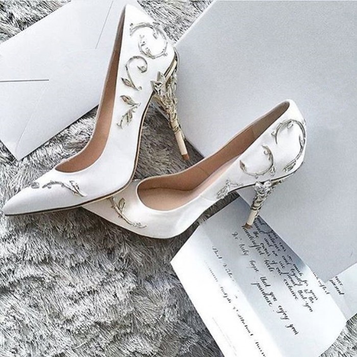 ralph and russo white heels