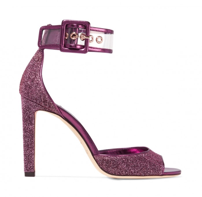 JIMMY CHOO Moscow PVC-trimmed Lurex sandals – Shoes Post